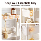 Artiss 3 Tier Slim Storage Trolley Narrow Utility Organiser Rack White