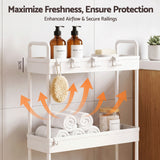 Artiss 3 Tier Slim Storage Trolley Narrow Utility Organiser Rack White In Australia - Darrahopens