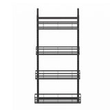Artiss Over Door Bathroom Rack Hanging Organiser 4 Tier No Drill 91cm Black