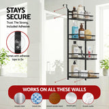 Artiss Over Door Bathroom Rack Hanging Organiser 4 Tier No Drill 91cm Black