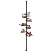 Artiss Tension Pole Shower Caddy Steel Corner Bathroom Shelf Black In Australia - Darrahopens