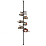Artiss Tension Pole Shower Caddy Steel Corner Bathroom Shelf Black In Australia - Darrahopens