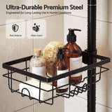Artiss Tension Pole Shower Caddy Steel Corner Bathroom Shelf Black In Australia - Darrahopens