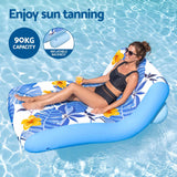 Bestway Inflatable Pool Float Sun Lounger with Cup Holder 163x94cm Blue In Australia - Darrahopens