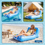 Bestway Inflatable Pool Float Sun Lounger with Cup Holder 163x94cm Blue In Australia - Darrahopens