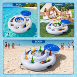 Bestway Inflatable Floating Cooler with Cup Holders for Pool Holds 24 Cans In Australia - Darrahopens