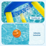 Bestway Inflatable Pool Float Basketball Hoop Set with Ball Blue
