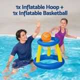 Bestway Inflatable Pool Float Basketball Hoop Set with Ball Blue