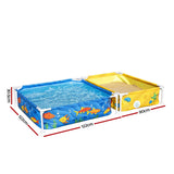 Bestway 2-in-1 Kids Pool and Sandpit Set 122cm/90cm Metal Frame Yellow Blue In Australia - Darrahopens