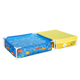 Bestway 2-in-1 Kids Pool and Sandpit Set 122cm/90cm Metal Frame Yellow Blue In Australia - Darrahopens