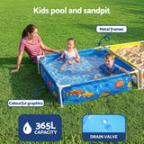 Bestway 2-in-1 Kids Pool and Sandpit Set 122cm/90cm Metal Frame Yellow Blue In Australia - Darrahopens