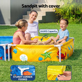 Bestway 2-in-1 Kids Pool and Sandpit Set 122cm/90cm Metal Frame Yellow Blue In Australia - Darrahopens