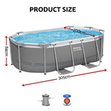 Bestway Swimming Pools 305cm x 200cm x 84cm Steel Above Ground Backyard Pool Set
