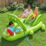 Bestway Inflatable Alligator Kids Play Pool with Slide 234cmx163cm Green