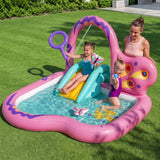 Bestway Inflatable Butterfly Kids Play Pool Park with Slide 180cm Pink