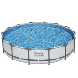 Bestway 427CM Swimming Pools Steel Above Ground Round Backyard Pool Set White
