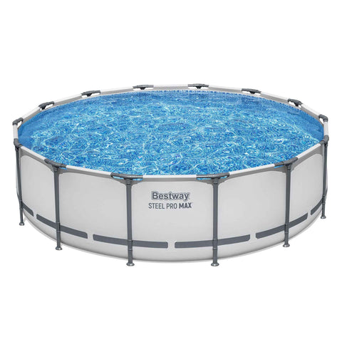 Bestway Swimming Pools 427cm x 107cm Steel Above Ground Round Backyard Pool Set White In Australia - Darrahopens