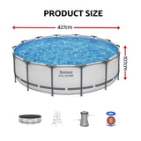 Bestway Swimming Pools 427cm x 107cm Steel Above Ground Round Backyard Pool Set White In Australia - Darrahopens