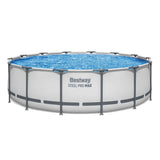 Bestway Swimming Pools 427cm x 107cm Steel Above Ground Round Backyard Pool Set White In Australia - Darrahopens