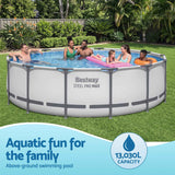 Bestway Swimming Pools 427cm x 107cm Steel Above Ground Round Backyard Pool Set White In Australia - Darrahopens