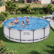 Bestway Swimming Pools 427cm x 107cm Steel Above Ground Round Backyard Pool Set White