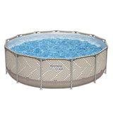 Bestway Swimming Pools 396cm x 107cm Steel Above Ground Canopy Backyard Pool Set White