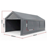 Instahut 3x6m Carports Canopy Tent Portable Garage Outdoor Steel Shelter Grey In Australia - Darrahopens