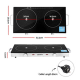 Devanti Portable Ceramic Cooktop Dual Burner Electric Hot Plate 2800W Black In Australia - Darrahopens