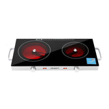 Devanti Portable Ceramic Cooktop Dual Burner Electric Hot Plate 2800W Black In Australia - Darrahopens
