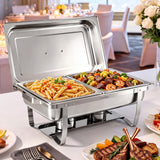 5-Star Chef Chafing Dish 8L 2-Pan Buffet Warmer Food Warmer Catering Server