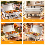 5-Star Chef Chafing Dish 8L 2-Pan Buffet Warmer Food Warmer Catering Server