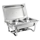 5-Star Chef Chafing Dish 8L 2-Pan Buffet Warmer Food Warmer Catering Server