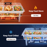 5-Star Chef Chafing Dish 7.5L 3-Pan Buffet Warmer Food Warmer Catering Server