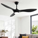 Devanti 52'' Ceiling Fan DC Motor w/Light w/Remote - Black In Australia - Darrahopens