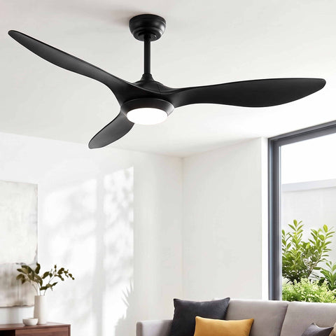 Devanti 52'' Ceiling Fan DC Motor w/Light w/Remote - Black In Australia - Darrahopens