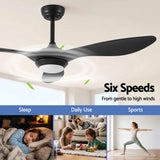 Devanti 52'' Ceiling Fan DC Motor w/Light w/Remote - Black In Australia - Darrahopens