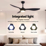 Devanti 52'' Ceiling Fan DC Motor w/Light w/Remote - Black