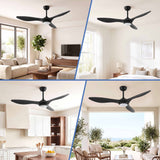 Devanti 52'' Ceiling Fan DC Motor w/Light w/Remote - Black