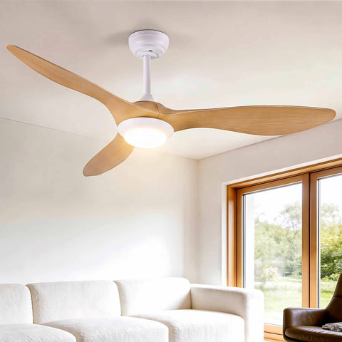 Devanti 52'' Ceiling Fan DC Motor w/Light w/Remote - Wood