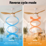 Devanti 52'' Ceiling Fan DC Motor w/Light w/Remote - Wood