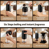 Devanti Electric Coffee Grinder USB-C Rechargeable Portable Coffee Bean Grinder with 40 Precise Grind Settings | Automatic Spice Nut Pepper Grinder Mill with Cleaning Brush & Ground Coffee Container for Home Office Camping Travel, Black
