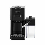 Devanti Capsule Coffee Pod Machine with Milk Frother, Black