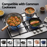 Devanti 59cm Gas Cooktop 3 Burner Knob Control Stainless Steel Hob Silver