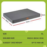 i.Pet Dog Bed XL Water-resistant Egg Crate Foam Orthopedic Pet Mat Grey