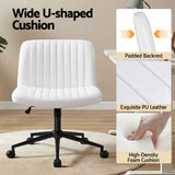 Artiss Office Desk & Chair Set 150cm Computer Desk with 6 Storage Shelves & Ergonomic Cross Legged Chair Armless Cross PU Leather Office Chair with Wheels In Australia - Darrahopens