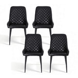 Artiss 4x Dining Chairs Retro PU Leather Kitchen Lounge Cafe Accent Chair Black