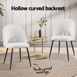 1 Set of 2 Artiss Dining Chair Boucle Sherpa