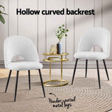1 Set of 4 Artiss Dining Chair Boucle Sherpa
