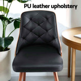1 Set of 4 Artiss Dining Chairs Black PU