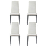 Artiss Dining Chairs Set of 4 Leather Channel Tufted White